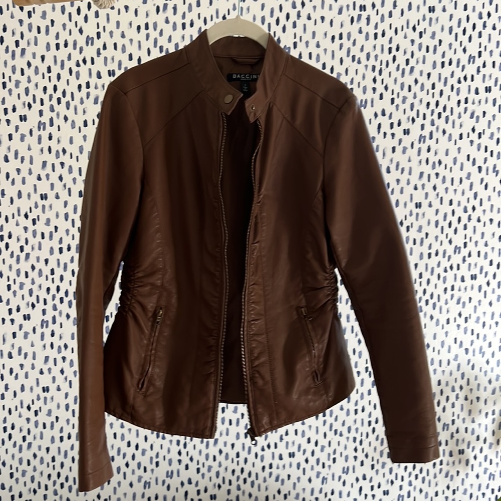 Brown Fitted Leather Jacket - image 4